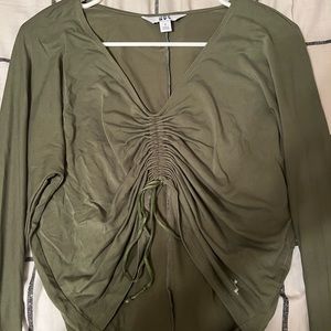 olive green cropped long-sleeve!